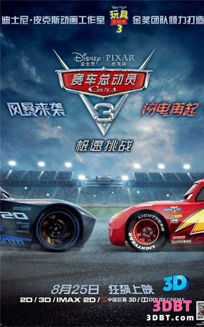 3D动画《赛车总动员3：极速挑战3D》左右格式 3D版 高清蓝光 网盘 下载